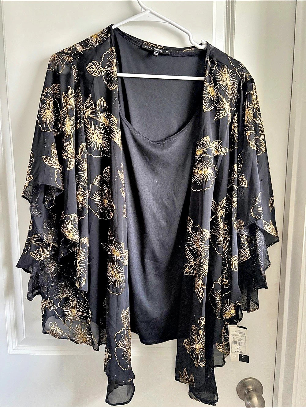 Sara Michelle blouse in Black & Gold